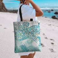 Aotearoa Maori Koru Curves Tote Bag Mossy Paua Shell