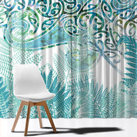 Aotearoa Maori Koru Curves Window Curtain Mossy Paua Shell