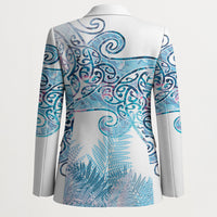 Aotearoa Maori Koru Curves Blazer Aqua Paua Shell