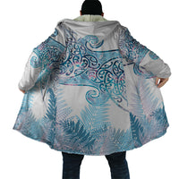 Aotearoa Maori Koru Curves Cloak Aqua Paua Shell
