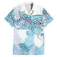 Aotearoa Maori Koru Curves Hawaiian Shirt Aqua Paua Shell