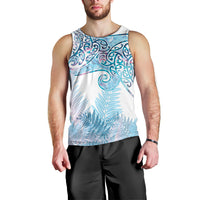 Aotearoa Maori Koru Curves Men Tank Top Aqua Paua Shell