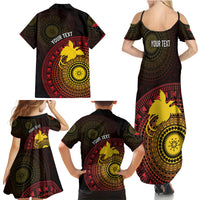 Papua New Guinea Independence Personalized Family Matching Summer Maxi Dress and Hawaiian Shirt Tapa Circle LT7 - Polynesian Pride