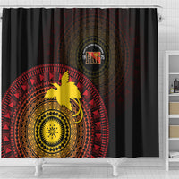 Papua New Guinea Independence Shower Curtain Tapa Circle
