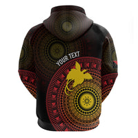 Papua New Guinea Independence Personalized Zip Hoodie Tapa Circle LT7 - Polynesian Pride