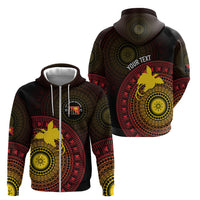 Papua New Guinea Independence Personalized Zip Hoodie Tapa Circle