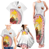 Hapi De Bilong Indipendens Papua New Guinea Family Matching Tank Maxi Dress and Hawaiian Shirt PNG Lime Pot LT7 - Polynesian Pride