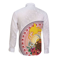 Hapi De Bilong Indipendens Papua New Guinea Long Sleeve Button Shirt PNG Lime Pot LT7 - Polynesian Pride