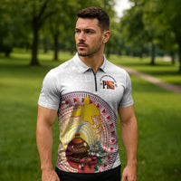Hapi De Bilong Indipendens Papua New Guinea Zipper Polo Shirt PNG Lime Pot