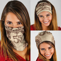 Bula Fiji Day 55th Anniversary Masi Tapa Neck Gaiter Emerald Jubilee - Beige LT7