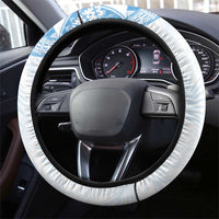 Bula Fiji Day 55th Anniversary Masi Tapa Steering Wheel Cover Emerald Jubilee - Turquoise - Polynesian Pride