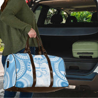 Bula Fiji Day 55th Anniversary Masi Tapa Travel Bag Emerald Jubilee - Turquoise - Polynesian Pride