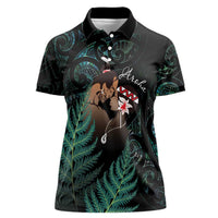Maori Hongi Valentine Women Polo Shirt Aroha Ahau Ki A Koe LT7 Female Emerald - Polynesian Pride