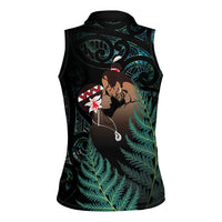 Maori Hongi Valentine Women Sleeveless Polo Shirt Aroha Ahau Ki A Koe LT7 - Polynesian Pride