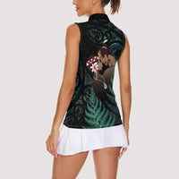 Maori Hongi Valentine Women Sleeveless Polo Shirt Aroha Ahau Ki A Koe LT7 - Polynesian Pride