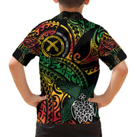 Vanuatu Indipendens Dei Family Matching Short Sleeve Bodycon Dress and Hawaiian Shirt Mix Traditional Sand Drawing LT7 - Polynesian Pride