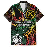 Vanuatu Indipendens Dei Family Matching Summer Maxi Dress and Hawaiian Shirt Mix Traditional Sand Drawing LT7 Dad's Shirt - Short Sleeve Colorful - Polynesian Pride