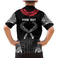 Personalized Talofa Samoa Family Matching Mermaid Dress and Hawaiian Shirt Ulafala With Toa Nifo'oti - Black LT7 - Polynesian Pride