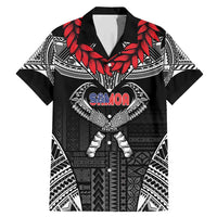 Personalized Talofa Samoa Family Matching Mermaid Dress and Hawaiian Shirt Ulafala With Toa Nifo'oti - Black LT7 Dad's Shirt - Short Sleeve Black - Polynesian Pride