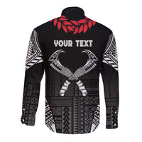 Personalized Talofa Samoa Long Sleeve Button Shirt Ulafala With Toa Nifo'oti - Black