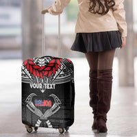 Personalized Talofa Samoa Luggage Cover Ulafala With Toa Nifo'oti - Black