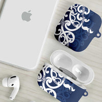 New Zealand Maori Mo Bros AirPods Case Blue Ribbon With Koru Kowhaiwhai LT7 - Polynesian Pride