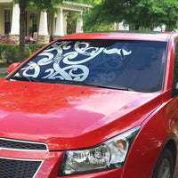 New Zealand Maori Mo Bros Auto Sun Shade Blue Ribbon With Koru Kowhaiwhai LT7 - Polynesian Pride