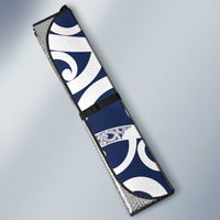 New Zealand Maori Mo Bros Auto Sun Shade Blue Ribbon With Koru Kowhaiwhai LT7 - Polynesian Pride