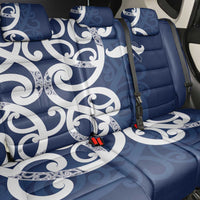 New Zealand Maori Mo Bros Back Car Seat Cover Blue Ribbon With Koru Kowhaiwhai - Polynesian Pride