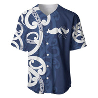 New Zealand Maori Mo Bros Baseball Jersey Blue Ribbon With Koru Kowhaiwhai LT7 Blue - Polynesian Pride