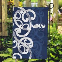 New Zealand Maori Mo Bros Garden Flag Blue Ribbon With Koru Kowhaiwhai LT7 Garden Flag Blue - Polynesian Pride