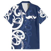 New Zealand Maori Mo Bros Hawaiian Shirt Blue Ribbon With Koru Kowhaiwhai LT7 Blue - Polynesian Pride