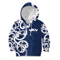 New Zealand Maori Mo Bros Kid Hoodie Blue Ribbon With Koru Kowhaiwhai LT7 Hoodie Blue - Polynesian Pride