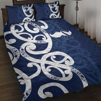 New Zealand Maori Mo Bros Quilt Bed Set Blue Ribbon With Koru Kowhaiwhai LT7 Blue - Polynesian Pride