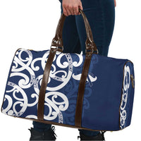 New Zealand Maori Mo Bros Travel Bag Blue Ribbon With Koru Kowhaiwhai LT7 - Polynesian Pride