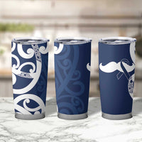 New Zealand Maori Mo Bros Tumbler Cup Blue Ribbon With Koru Kowhaiwhai LT7 - Polynesian Pride