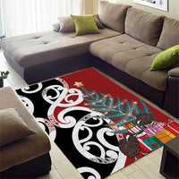 New Zealand Silver Fern Christmas Tree Area Rug Meri Kirihimete - Polynesian Pride