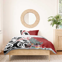 New Zealand Silver Fern Christmas Tree Bedding Set Meri Kirihimete - Polynesian Pride