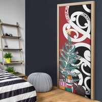 New Zealand Silver Fern Christmas Tree Door Cover Meri Kirihimete LT7 - Polynesian Pride