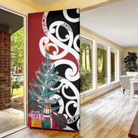 New Zealand Silver Fern Christmas Tree Door Cover Meri Kirihimete LT7 - Polynesian Pride
