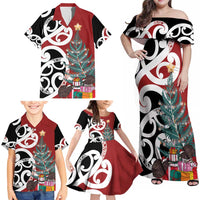 New Zealand Silver Fern Christmas Tree Family Matching Off Shoulder Maxi Dress and Hawaiian Shirt Meri Kirihimete LT7 - Polynesian Pride