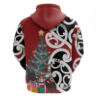 New Zealand Silver Fern Christmas Tree Hoodie Meri Kirihimete LT7 - Polynesian Pride