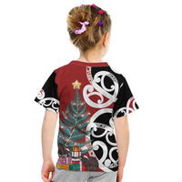 New Zealand Silver Fern Christmas Tree Kid T Shirt Meri Kirihimete LT7 - Polynesian Pride