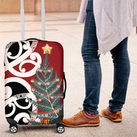 New Zealand Silver Fern Christmas Tree Luggage Cover Meri Kirihimete - Polynesian Pride