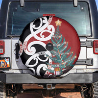 New Zealand Silver Fern Christmas Tree Spare Tire Cover Meri Kirihimete LT7 Red - Polynesian Pride