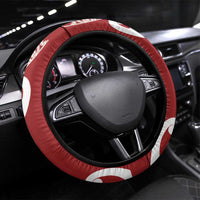 New Zealand Silver Fern Christmas Tree Steering Wheel Cover Meri Kirihimete LT7 Universal Fit Red - Polynesian Pride