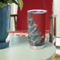 New Zealand Silver Fern Christmas Tree Tumbler Cup Meri Kirihimete LT7 - Polynesian Pride
