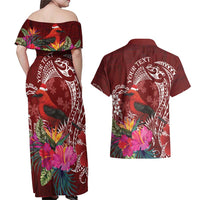 Personalized Samoa Meri Krisimasi Couples Matching Off Shoulder Maxi Dress and Hawaiian Shirt Segasegamau'u Mix Siapo LT7 - Polynesian Pride