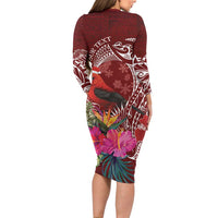 Personalized Samoa Meri Krisimasi Family Matching Long Sleeve Bodycon Dress and Hawaiian Shirt Segasegamau'u Mix Siapo LT7 - Polynesian Pride