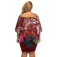 Personalized Samoa Meri Krisimasi Family Matching Off Shoulder Short Dress and Hawaiian Shirt Segasegamau'u Mix Siapo LT7 - Polynesian Pride
